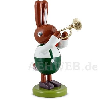 Hase mit Trompete klein Serie 8 cm