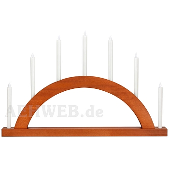 LED Round Arch with LED Candles walnut colored wood