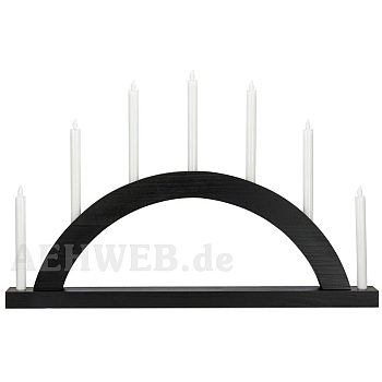 LED Round Arch with LED Candles black colored wood