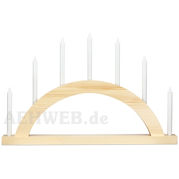 LED Round Arch with LED Candles natural wood