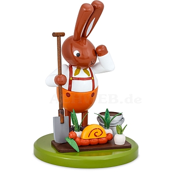 Hase mit Schnecke am Rübenbeet groß Serie 16 cm