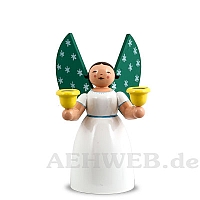 Angel holding candles, white, size 4