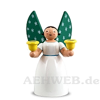 Angel holding candles, white, size 5