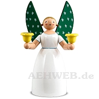 Angel holding candles, white, size 7