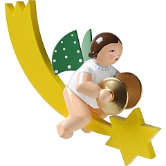 Angel with cymbals on tail of a comet