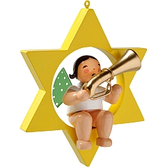 Angel with tuba in a star