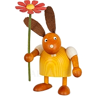 Easter Bunny with Flower, yellow small