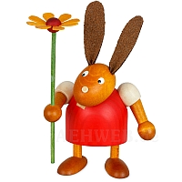 Easter Bunny with Flower, red small