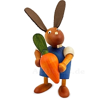 Easter Bunny with carrot, blue small