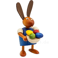 Easter Bunny with easter eggs, blue small