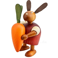 Easter Bunny with carrot, red largely