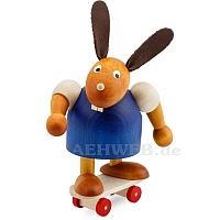 Easter Bunny with skateboard, blue largely