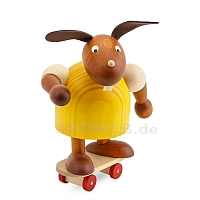 Easter Bunny with skateboard, yellow largely