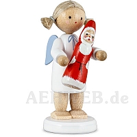Angel with chocolate Santa Claus