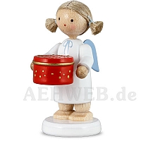 Angel with candy box red