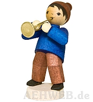 Boy with trumpet stained