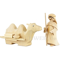 Camel driver and camel with buckets, medium natural