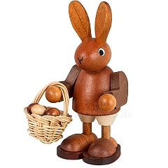 Bunny with egg basket, natural