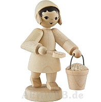 Girl with sand bucket natural wood