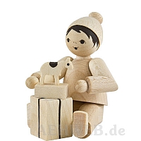 Gift boy seated natural wood