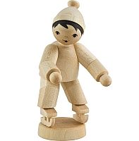 Boy with skates natural wood