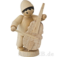 Boy with bass natural wood