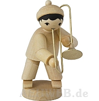 Boy with trombone natural wood