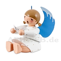 Angel sitting with Music Sheet white