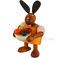 Bunny with Easter eggs, yellow