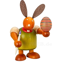 Big bunny with brush and egg, green
