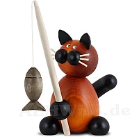 Cat Bommel with Fishing Rod