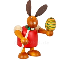 Big bunny with brush and egg, red