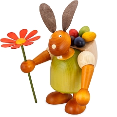 Big bunny with eggs and flowers, green
