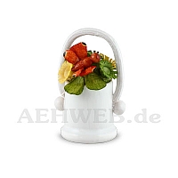 Flower basket white with butterfly red