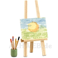 Easel with brush quiver