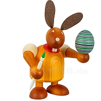 Big bunny with brush and egg, yellow