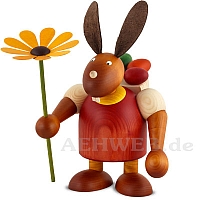 Big bunny with eggs and flowers, red