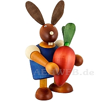 Big bunny with carrot, blue