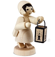 Night Walk Girl with lantern natural wood