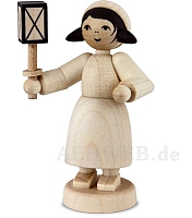 Night Walk Girl with short lantern natural wood