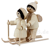 Ski Beginner pair natural wood