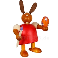 Easter Bunny with egg and brush red