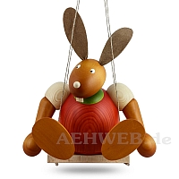 Big bunny on swing, red