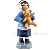 Geschenkemädchen mit Teddy blau