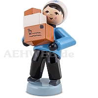 Junge mit Paketen blau