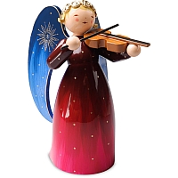 Richly Painted Angel large with Violin red