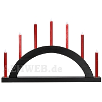 LED Round Arch with LED Candles black colored wood