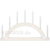 LED Round Arch with LED Candles white colored wood