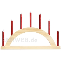 LED Round Arch with LED Candles natural wood