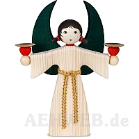 Angel holding Candles Green stained